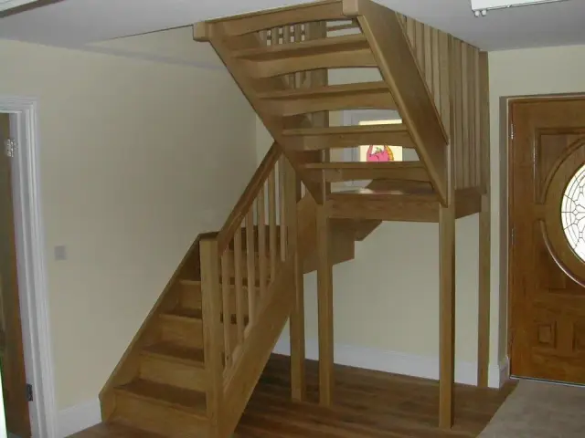 Bespoke oak staircase joinery in hallway