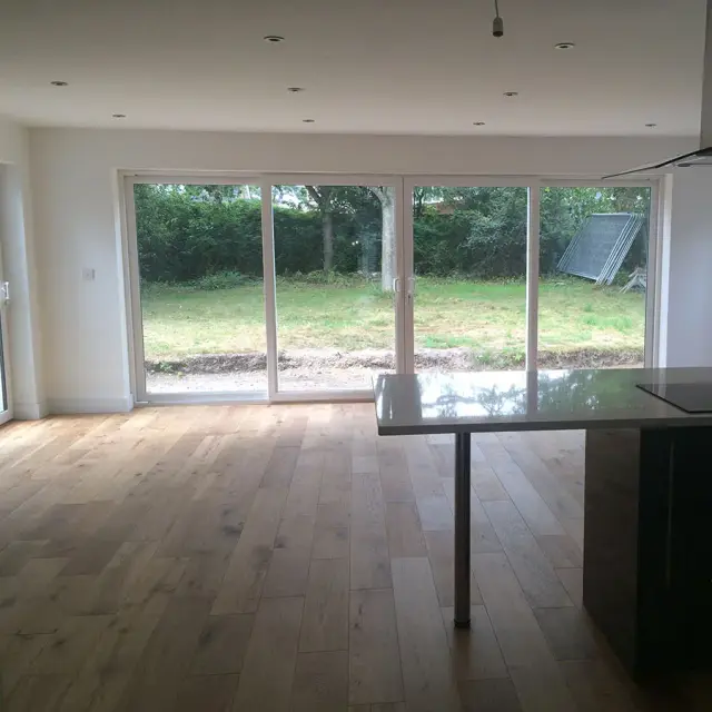 Open-plan kitchen extension with bifold doors